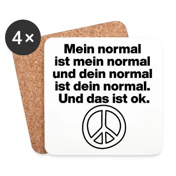 MY NORMAL IS MY NORMAL, YOURS IS ALL OK ✌️ - Coasters (set of 4) - white - Front