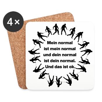 MY NORMAL IS MY NORMAL, YOURS IS ALL OK ✌️ - Coasters (set of 4) - white - Front