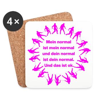 MY NORMAL IS MY NORMAL, YOURS IS ALL OK ✌️ - Coasters (set of 4) - white - Front