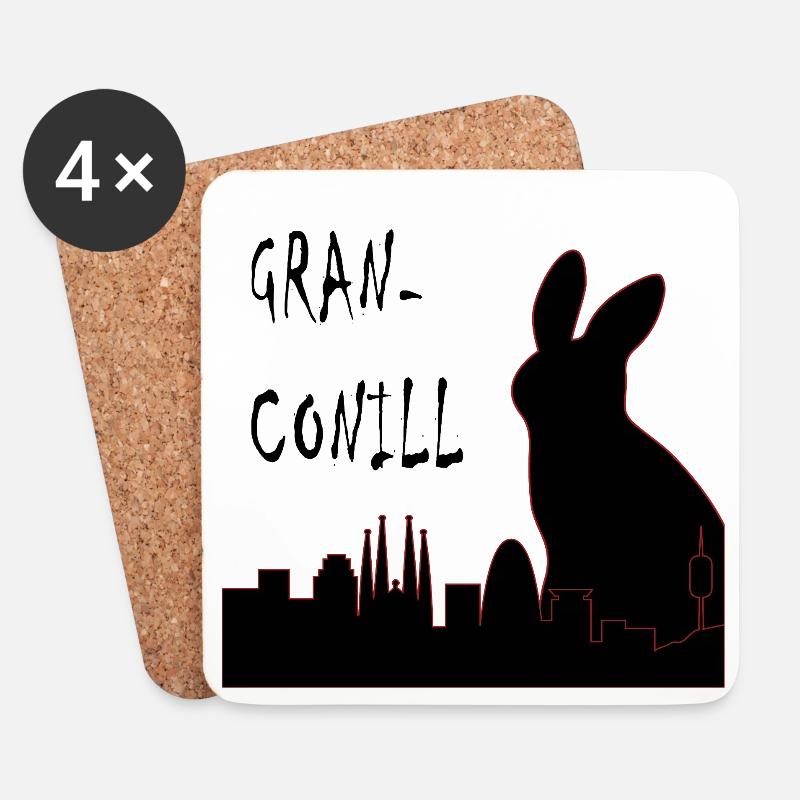 Granconill in Barcelona - Untersetzer (4er-Set) - Weiß