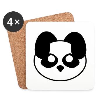 Plush: Pandy (Head) - Coasters (set of 4) - white - Front