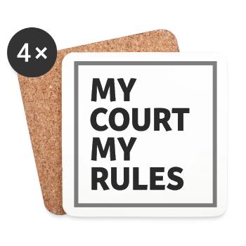 My Court My Rules Padel Tennis Statement - Coasters (set of 4) - white - Front