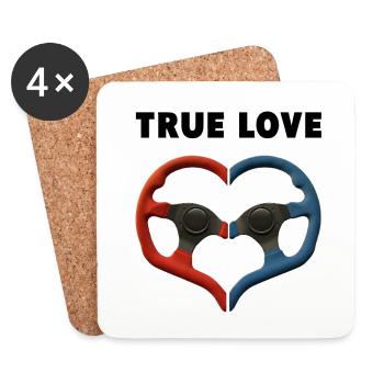 True Love Steering Hearts Gift Wedding Wedding - Coasters (set of 4) - white - Front