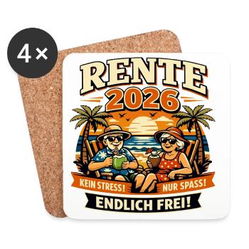 Pension 2026 - Dessous de verre (lot de 4) - blanc - Devant