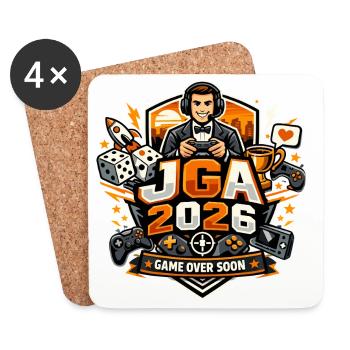 Bachelor Party 2026 Gamer Game Over Funny - Coasters (set of 4) - white - Front