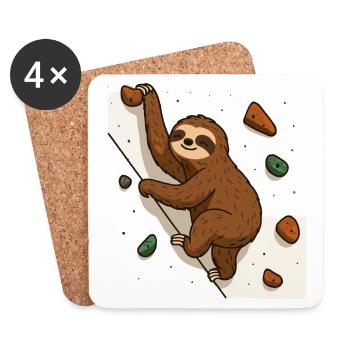 Boulder-Faultier für Kletterfans - Untersetzer (4er-Set) - Weiß - Vorne