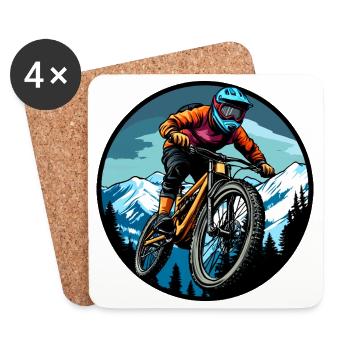 Freeride Biker - Untersetzer (4er-Set) - Weiß - Vorne
