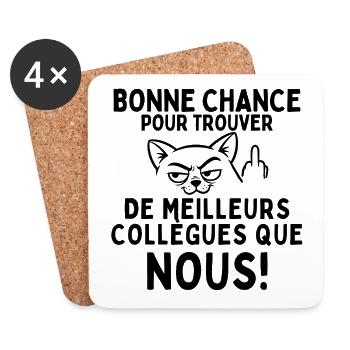 Good luck in the office: best colleagues? - Coasters (set of 4) - white - Front