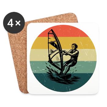 Modern Windsurfing Artwork - Coasters (set of 4) - white - Front