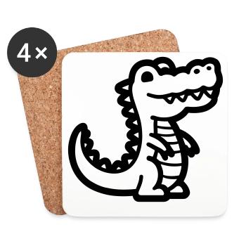 alligator - Dessous de verre (lot de 4) - blanc - Devant