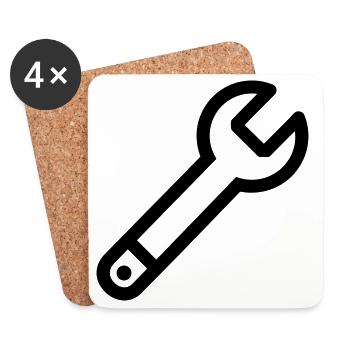 Clé bricolage - Dessous de verre (lot de 4) - blanc - Devant