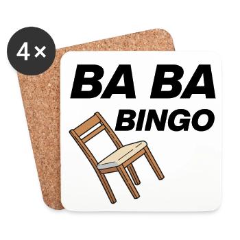 B-B-B-BINGO TREND, VIRAL FUN, MEME SCHULE STUHL 🪑 - Untersetzer (4er-Set) - Weiß - Vorne