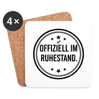 Officially retired – pensioner stamp - Coasters (set of 4) - white - Front