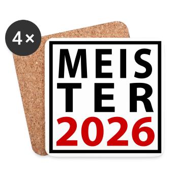 Meister 2026 Meisterschaft - Untersetzer (4er-Set) - Weiß - Vorne