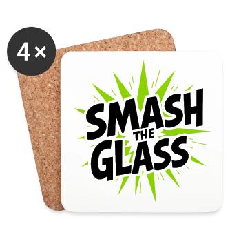 Action de puissance du Padel Tennis Brisé le Verre - Dessous de verre (lot de 4) - blanc - Devant