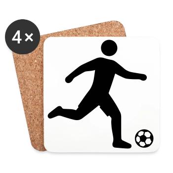 Silhouette du footballeur - Dessous de verre (lot de 4) - blanc - Devant