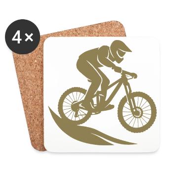 Vélo de VTT minimaliste Descente - Dessous de verre (lot de 4) - blanc - Devant