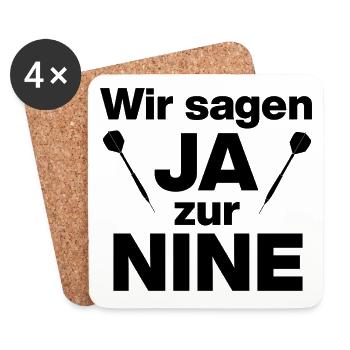 WIR SAGEN JA ZUR 9, 9 DARTER, PERFEKTES FINISH 180 - Untersetzer (4er-Set) - Weiß - Vorne