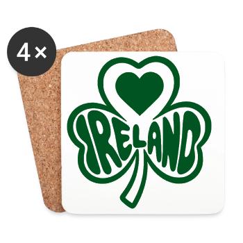 Keltisches Shamrock Herz Ireland - Untersetzer (4er-Set) - Weiß - Vorne