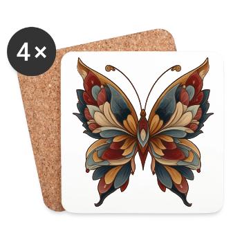 Butterflies - Coasters (set of 4) - white - Front