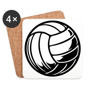 Volleyball Ball - Coasters (set of 4) - white - Front