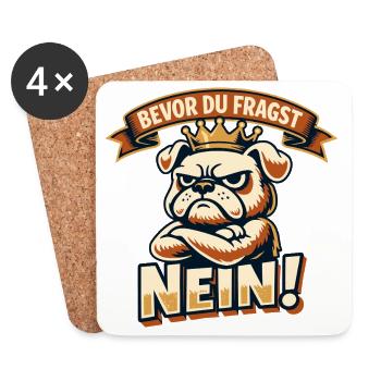 Beagle Bevor Du Fragst Nein Lustig - Untersetzer (4er-Set) - Weiß - Vorne