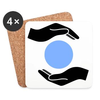 Monde de la Balle de Protection des Mains - Dessous de verre (lot de 4) - blanc - Devant
