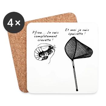 I'M COMPLETELY SHRIMP, AND A LANDING NET! - Coasters (set of 4) - white - Front