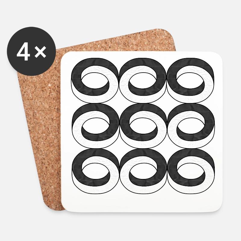 Optical Illusion Circles Texture - Coasters (set of 4) - white