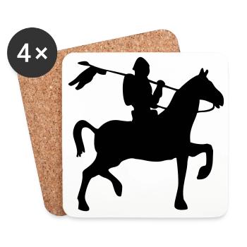Silhouette du chevalier - Dessous de verre (lot de 4) - blanc - Devant
