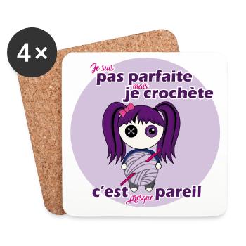 I'm not perfect but I'm hooking - Coasters (set of 4) - white - Front