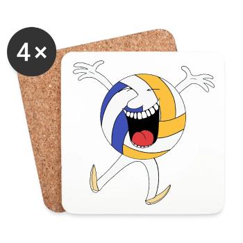 Volley Cheer Mascot - Coasters (set of 4) - white - Front