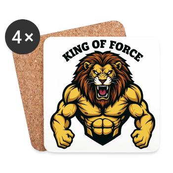 King of Force Lion Muscular Fitness - Coasters (set of 4) - white - Front