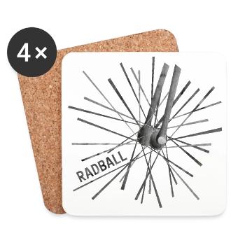 Cycling ball, cycleball, indoor cycling - Coasters (set of 4) - white - Front