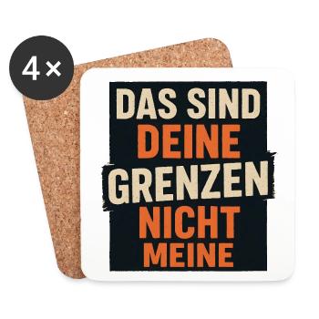 Das sind deine Grenzen nicht meine - Untersetzer (4er-Set) - Weiß - Vorne