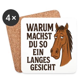 Warum machst du so ein langes Gesicht - Untersetzer (4er-Set) - Weiß - Vorne