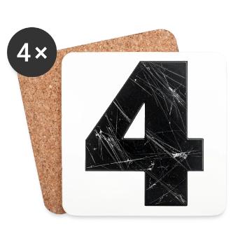 Grunge Quadruple with Scratches - Coasters (set of 4) - white - Front