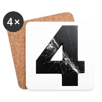 Broken Four Patterns - Coasters (set of 4) - white - Front