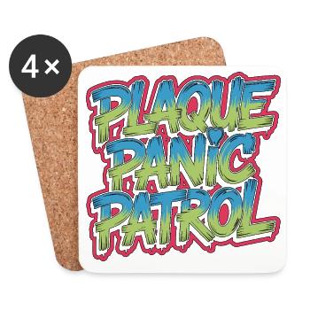 Periodontist Plaque Panic Patrol Periodontology - Untersetzer (4er-Set) - Weiß - Vorne
