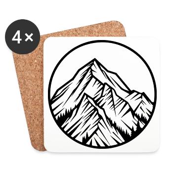Mountains Mountains Alps - Coasters (set of 4) - white - Front
