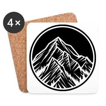 Mountains Symbol Rocks - Coasters (set of 4) - white - Front