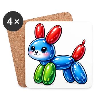 Cute balloon dog - cute dog made of balloons - Coasters (set of 4) - white - Front