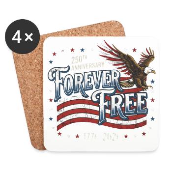 250 Jahre Amerika-Jubiläum Forever Free Eagle - Untersetzer (4er-Set) - Weiß - Vorne