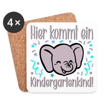 Kleinkinder Kindergartenkind - Untersetzer (4er-Set) - Weiß - Vorne
