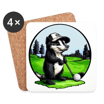Golf Stinktier - Untersetzer (4er-Set) - Weiß - Vorne