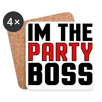 Ich bin der Party Chef - Untersetzer (4er-Set) - Weiß - Vorne