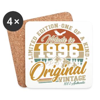 Vintage 1996 Jahrgang Geburtstag Geschenk Retro - Untersetzer (4er-Set) - Weiß - Vorne