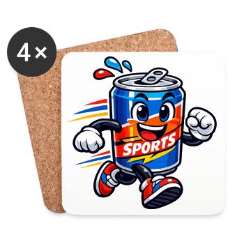 Fröhliche Sportkanne Sprint - Untersetzer (4er-Set) - Weiß - Vorne