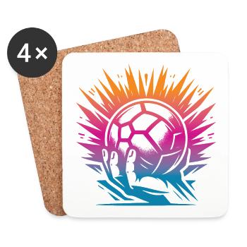 Handball - Dessous de verre (lot de 4) - blanc - Devant