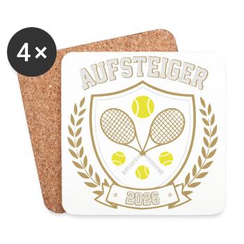 Tennis Newcomer 2026, cadeau Champion Premium - Dessous de verre (lot de 4) - blanc - Devant